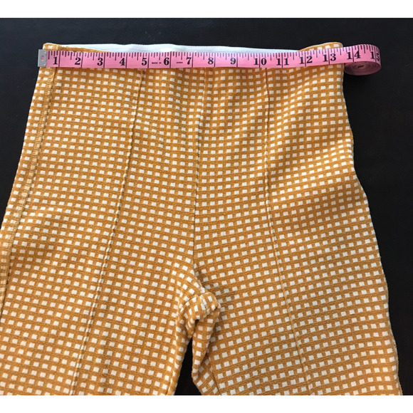 Anthropologie Maeve Mollie Flare Yellow/White Gingham Pants - Size Extra Small - Picture 7 of 11